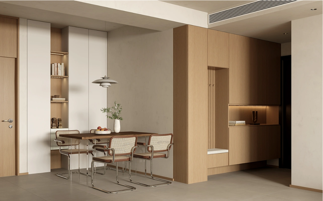 白色+原木色的空间设计，诠释家装美的新高度。